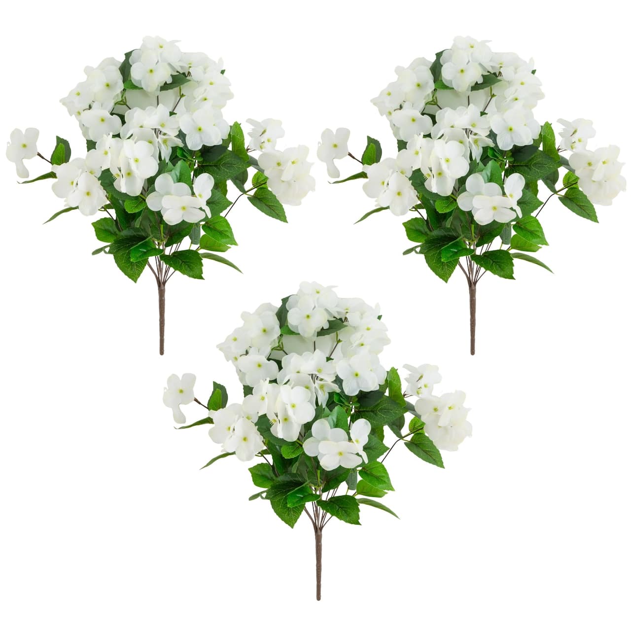 19" UV Resistant Artificial Hydrangea Bushes, 3ct.